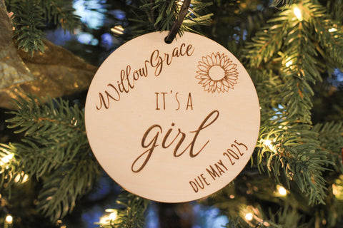 Newborn Announcement Christmas Ornament