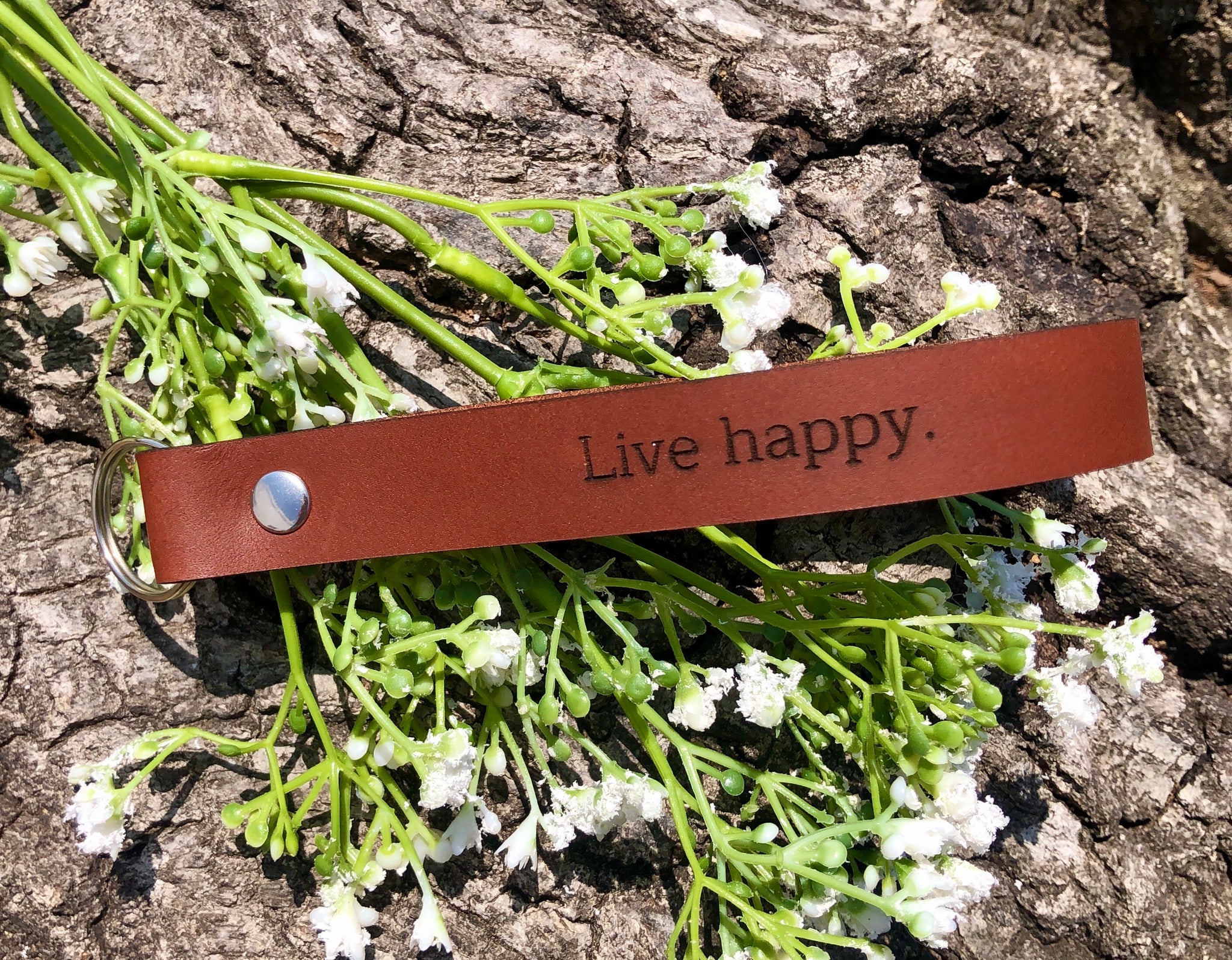 “Live Happy” Wristlet Keychain