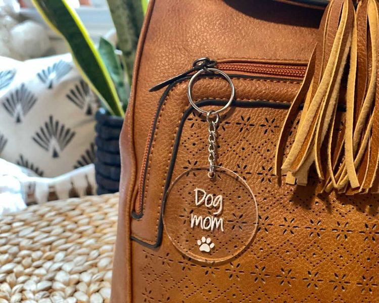 Acrylic Dog Mom Keychain